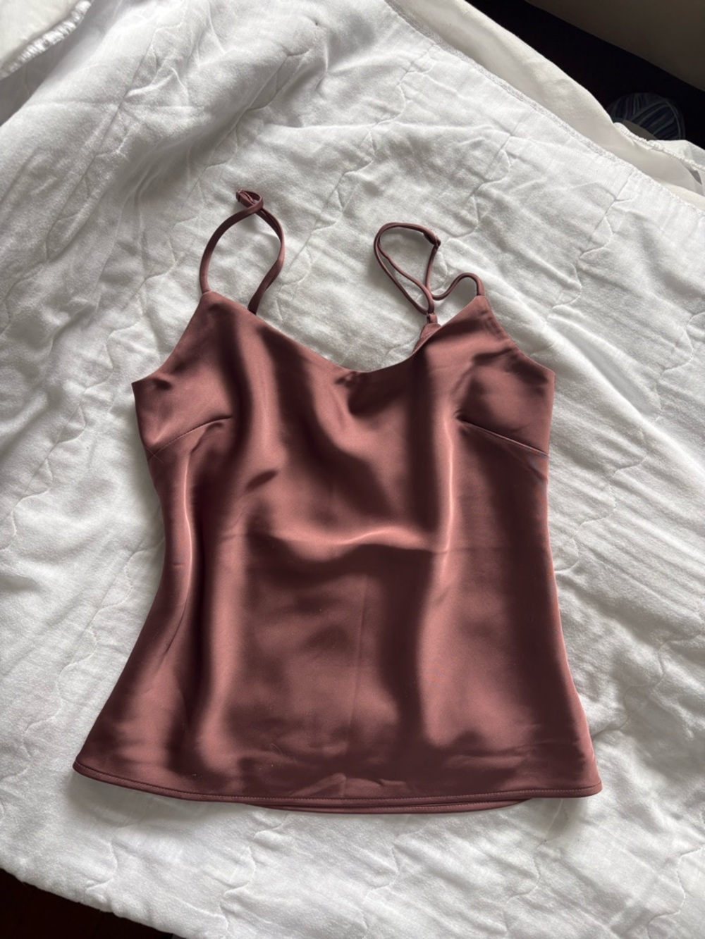Dynamite dusty pink/mauve satin double lined tank top